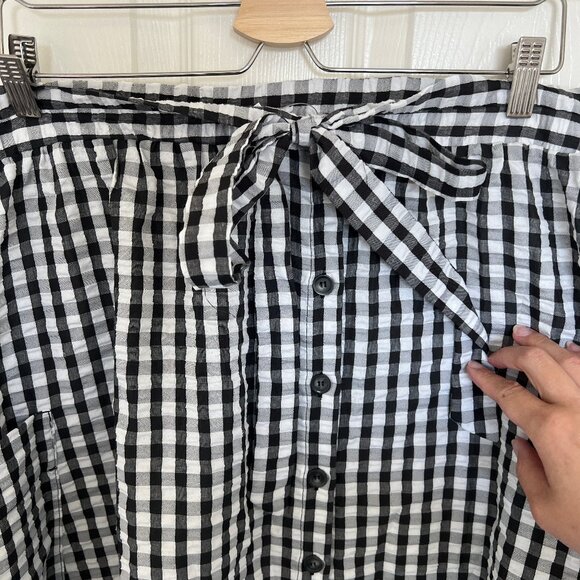 ASOS Black Gingham Midi Skirt - Picture 3 of 4